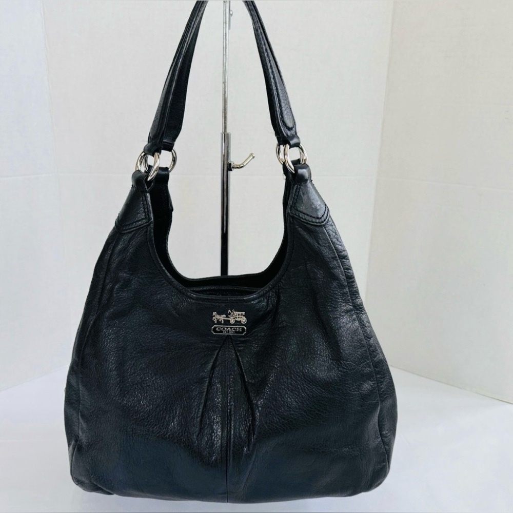 Coach G1271- 21225 Madison Maggie Black Leather Hobo Shoulder Tote Bag Supple - Picture 3 of 13